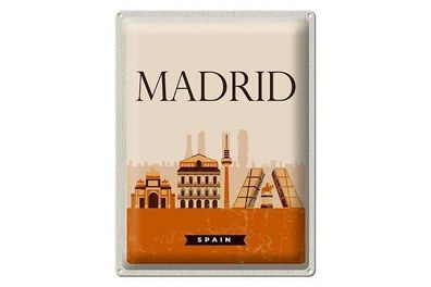 Blechschild 40 x 30 cm Urlaub Reise Spanien Spain Hauptstadt Madrid