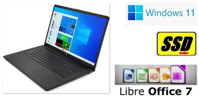 HP INTEL QUAD CORE 500GB SSD 8GB RAM 17,3" WLAN WEBCAM OFFICE Windows 11