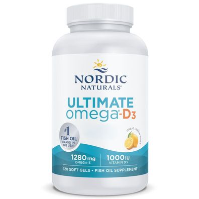 Nordic Naturals, Ultimate Omega-D3, 1280 mg Omega-3 plus 1000 IU D3, Zitrone, 120 ...