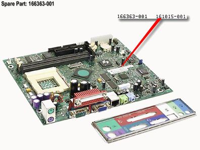 COMPAQ HP 161015-001 YA810e PGA370 Pentium III Motherboard 166363-001