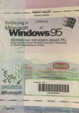 Windows 95 mit USB Unterstützung - NEU OVP - CD, P. ID, Handbuch for Compaq