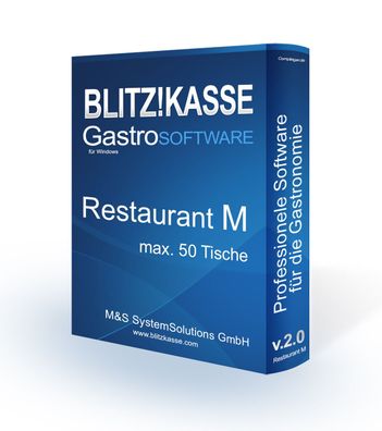 Blitz!Kasse® 2.0 -Restaurant'M Kassensoftware für Gastronomie Cafe bis 50 Tische