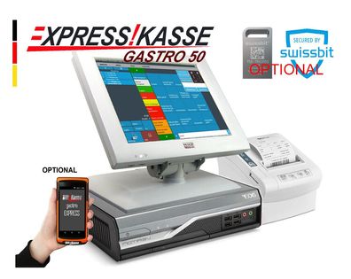 GASTRO Restaurant CAFE TSE TOUCH Kassensystem bis 50 Tische + Bondrucker + SOFT