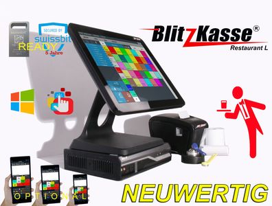 BLITZ!KASSE GASTRO 'L 15" Touchscreen KASSE Kellnerkasse - 2023 TSE READY