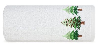 Handtuch Weihnachten 50x90 cm weiß Badetuch Duschtuch Baumwolle Dekoration Rentier