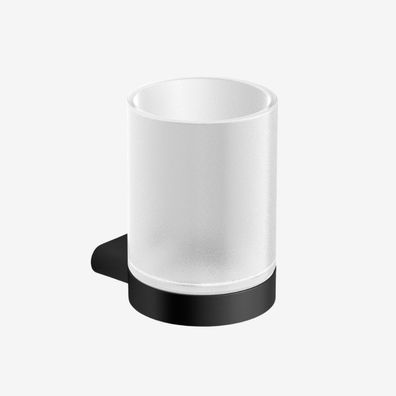 VIGOUR white Glashalter Wandmodell mit sat. Kristallglas schwarz matt WHGHSM