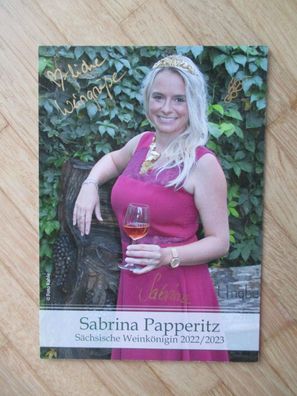 Sächsische Weinkönigin 2022/2023 Sabrina Papperitz - handsigniertes Autogramm!!!