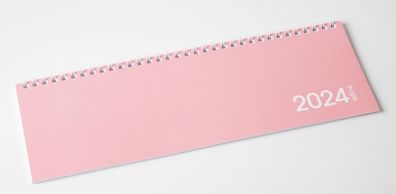 2024 ADINA Tischquerkalender 1W/1S pink Kartondeckel Schreibtischkalender Tischka...