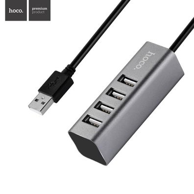 HOCO 4x USB 2.0 HUB 4 Fach Verteiler Splitter kompatibel mit Notebook PC Laptop ...