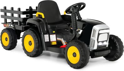 12V 3-Gang Traktor mit abnehmbarem Anhänger und 2,4G Fernbedienung, Aufsitztraktor