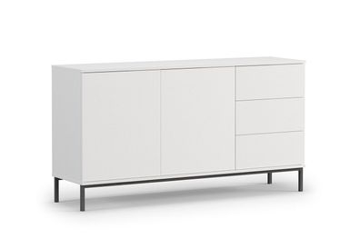 BETTSO Kommode Breiter Schrank mit 3 Schubladen 2 Türen CLAW 150 cm Weiß