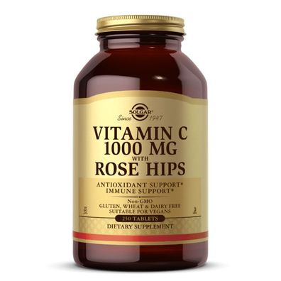 Solgar, Vitamin C, 1000 mg, Rose Hips, 250 Tabletten | MHD 04/24