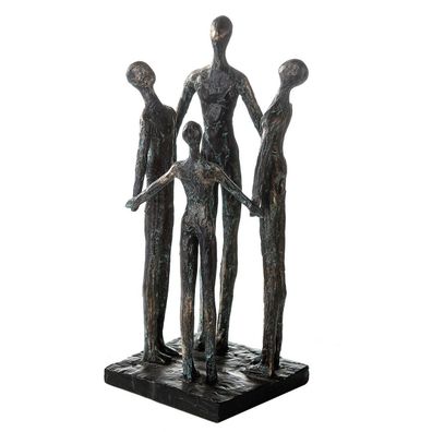 Poly Skulptur "Group" bronzefarben H.30cm, von Gilde