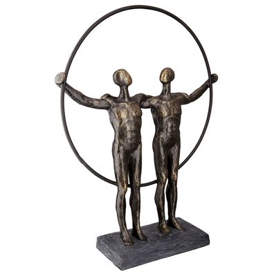 Poly Skulptur "two men, H 35,5cm, von Gilde