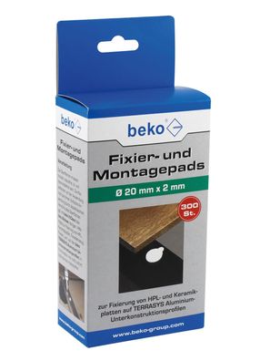 Beko Fixier- und Montagepads Ø 20 mm x 2 mm, 300 Pads je Pack