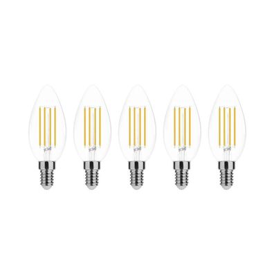 5 Stk. 4w LED Candle Filament Leuchtmittel klarglas E14 Sockel| C35|Warmweiß|470 ...