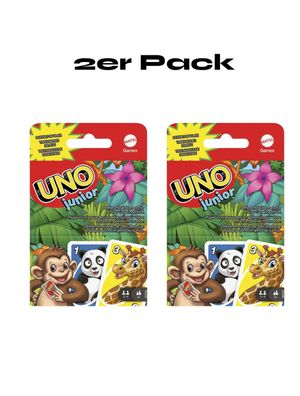 UNO Junior 2er Set - Das klassische Kinder Kartenspiel Zoo