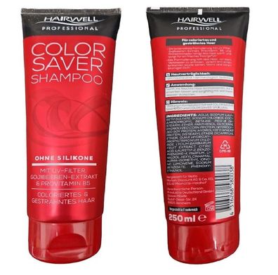 Hairwell Color Saver Shampoo Professional Ohne Silikone mit UV Filter & Provitamin B5