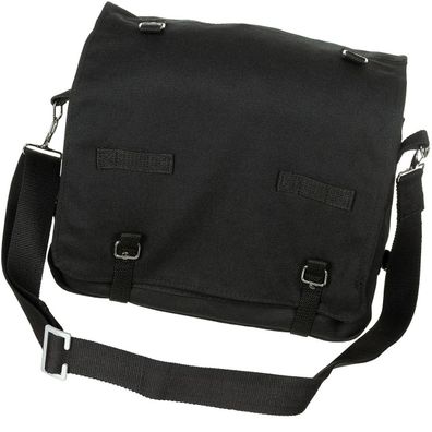 MFH BW Kampftasche groß, Schultertasche schwarz Baumwolle 32 x 23 x 12 cm