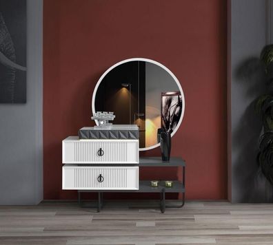 Design Kommode Anrichte Schrank Kommoden Sideboard 2tlg. Spiegel Möbel