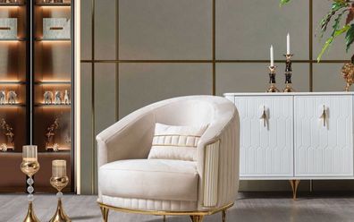 Wohnzimmer Luxus Sessel 1er Einsitzer Couch Möbel neu Modern Beige