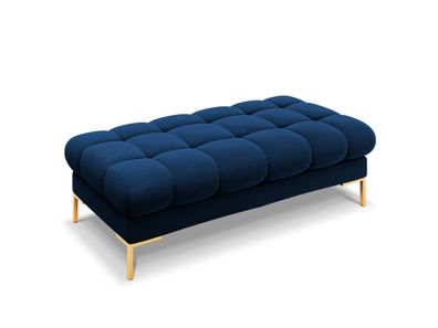 Micadoni 2-Sitzer Samtstoff Bank Mamaia | Bezug Royal Blue | Beinfarbe Gold Meta...