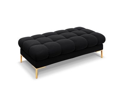 Micadoni 2-Sitzer Samtstoff Bank Mamaia | Bezug Black | Beinfarbe Gold Metal ...