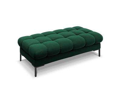 Micadoni 2-Sitzer Samtstoff Bank Mamaia | Bezug Bottle Green | Beinfarbe Black M...