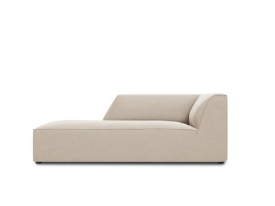 Micadoni Samtstoff Recamiere Links Ruby | Bezug Beige | Beinfarbe ...