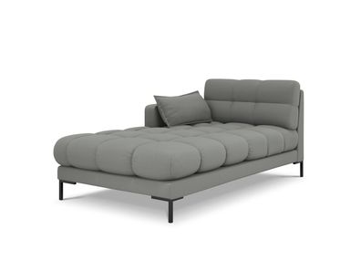Micadoni Recamiere Links Mamaia | Bezug Grey | Beinfarbe Black Metal Metall sch...