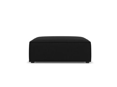 Micadoni Samtstoff Pouf Hocker Jodie | Bezug Black | Beinfarbe Black Plastic ...