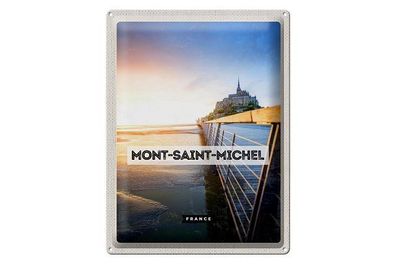 Blechschild 40 x 30 cm Urlaub Reise Frankreich France Mont Saint Michel