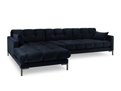 Micadoni 5-Sitzer Samtstoff Ecke links Sofa Mamaia | Bezug Dark Blue |...