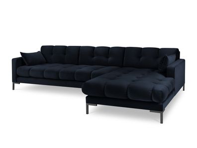 Micadoni 5-Sitzer Samtstoff Ecke rechts Sofa Mamaia | Bezug Dark Blue ...