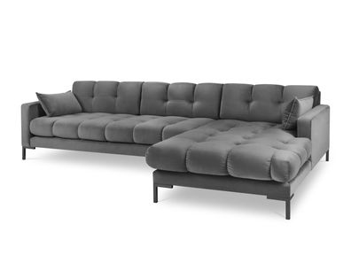 Micadoni 5-Sitzer Samtstoff Ecke rechts Sofa Mamaia | Bezug Light Grey...