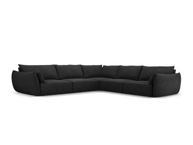 Micadoni 7-Sitzer Symmetrisches Ecksofa Kaelle | Bezug Black | Bei...