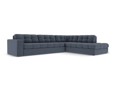 Micadoni 5-Sitzer Ecke rechts Sofa Justin | Bezug Dark Blue | Be...