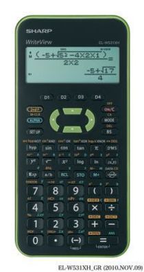 SHARP Schulrechner EL-W531XH, Batteriebetrieb, Farbe: gr?n