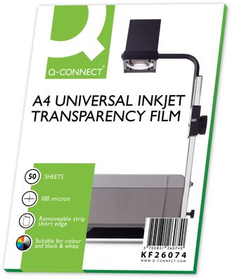 Q-Connect® KF26074 Inkjet-Folien m. Sensorstreifen - A4, 0,10 mm, 50 Folien