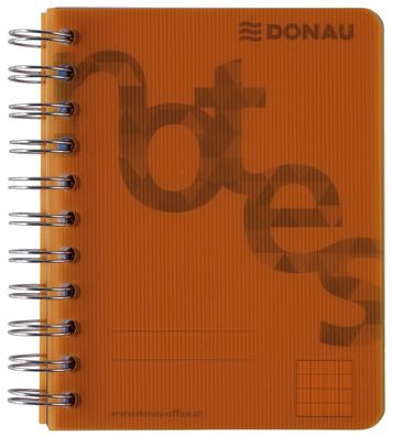 DONAU 7527201-12 Collegeblock PP Cover - A6, kariert, orange