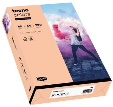 TECNO 2100011406 Multifunktionspapier tecno® colors A4 80 g/ qm lachs 500 Blatt