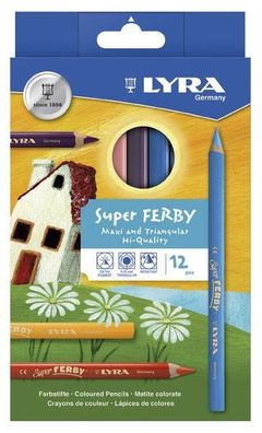 LYRA 3721120 Farbstift Super Ferby 12 Stück im Etui lackiert dreiflächig