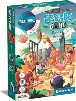 Clementoni Galileo Kinder Escape Game Junior Flucht aus dem Zoo Familienspiel
