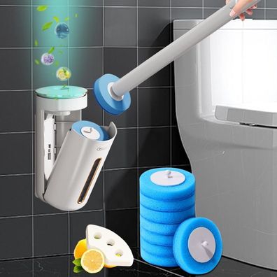FIVAVA Klobürste Toilettenbürste Einmalgebrauch mit Reinigungsmittel 8 Köpfe
