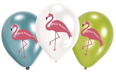 amscan 9903333 Luftballon "Flamingo Paradise" - 6 Stück, sortiert