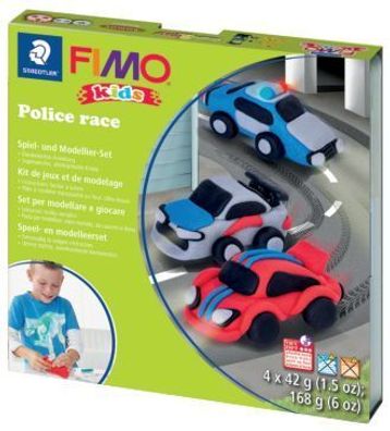 FIMO 8034 29 LY FIMO kids Modellier-Set Form & Play "Police race", Level 3