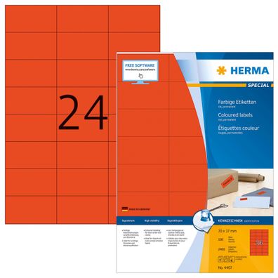 HERMA Universal-Etiketten Special, 70 x 37 mm, rot
