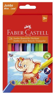 Faber-Castell 116524 Dreikant-Buntstifte Jumbo 24er Etui(S)