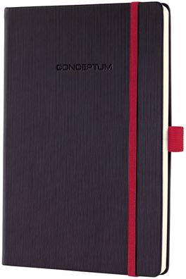 Sigel® Modisch CO662 Notizbuch Conceptum® Red Edition - ca. A5, kariert, schwarz