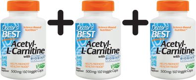 3 x Acetyl L-Carnitine with Biosint Carnitines, 500mg - 60 vcaps